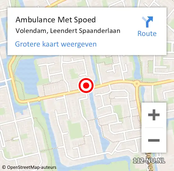 Locatie op kaart van de 112 melding: Ambulance Met Spoed Naar Volendam, Leendert Spaanderlaan op 19 maart 2023 14:30