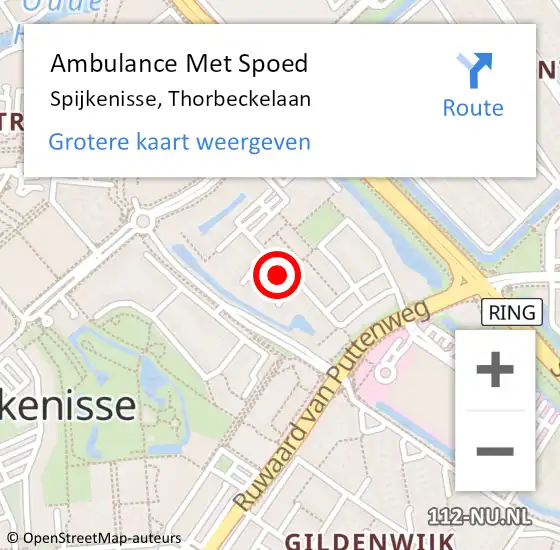 Locatie op kaart van de 112 melding: Ambulance Met Spoed Naar Spijkenisse, Thorbeckelaan op 19 maart 2023 14:31