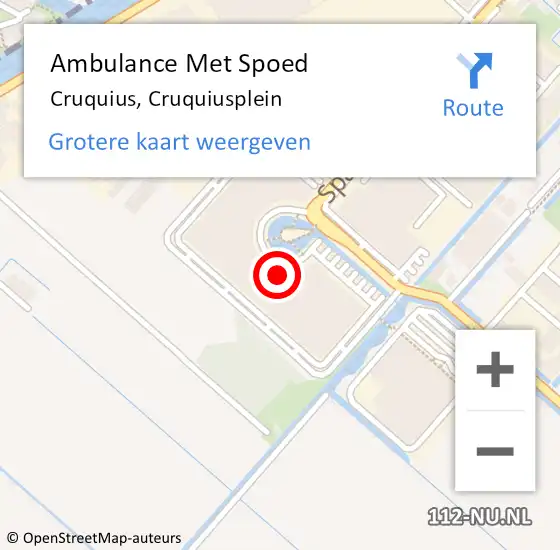 Locatie op kaart van de 112 melding: Ambulance Met Spoed Naar Cruquius, Cruquiusplein op 19 maart 2023 14:35