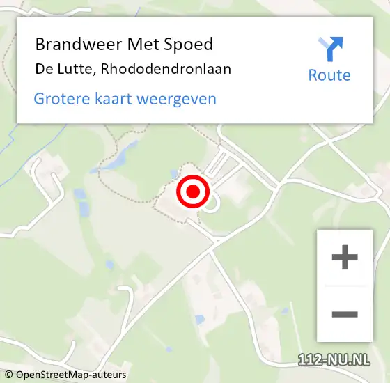 Locatie op kaart van de 112 melding: Brandweer Met Spoed Naar De Lutte, Rhododendronlaan op 19 maart 2023 16:01