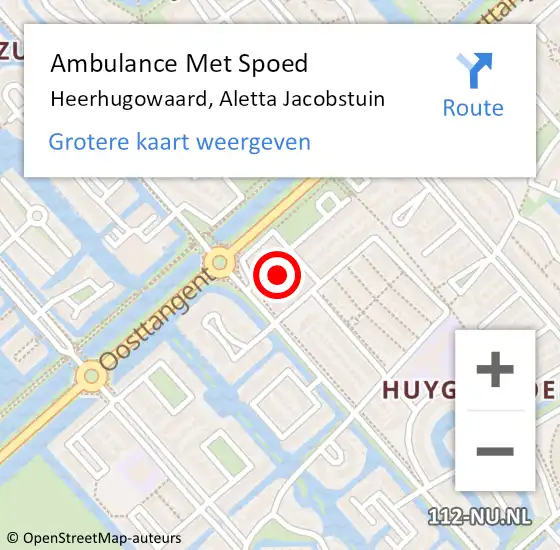 Locatie op kaart van de 112 melding: Ambulance Met Spoed Naar Heerhugowaard, Aletta Jacobstuin op 19 maart 2023 16:02