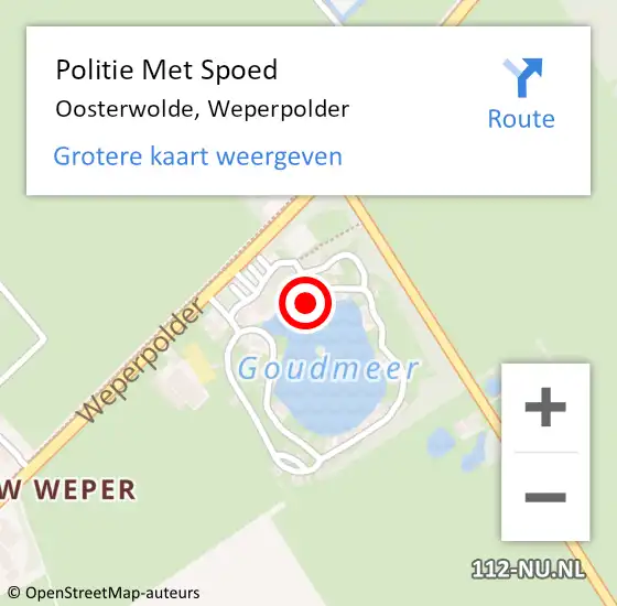 Locatie op kaart van de 112 melding: Politie Met Spoed Naar Oosterwolde, Weperpolder op 19 maart 2023 16:02