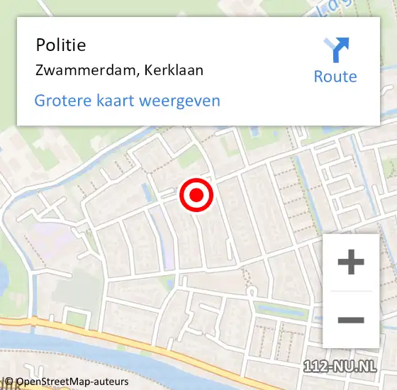 Locatie op kaart van de 112 melding: Politie Zwammerdam, Kerklaan op 19 maart 2023 16:27