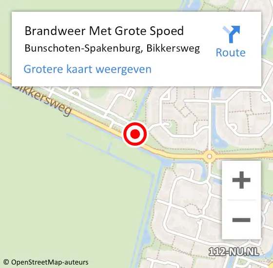 Locatie op kaart van de 112 melding: Brandweer Met Grote Spoed Naar Bunschoten-Spakenburg, Bikkersweg op 19 maart 2023 16:32