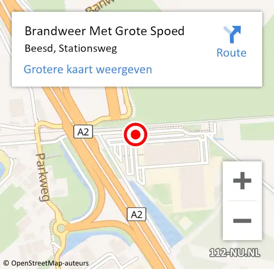 Locatie op kaart van de 112 melding: Brandweer Met Grote Spoed Naar Beesd, Stationsweg op 19 augustus 2014 13:38