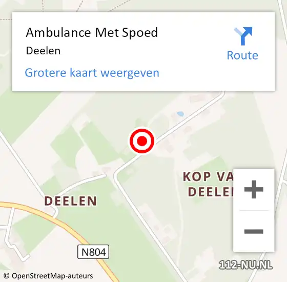 Locatie op kaart van de 112 melding: Ambulance Met Spoed Naar Deelen op 19 maart 2023 17:32