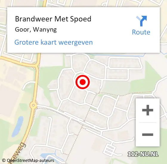 Locatie op kaart van de 112 melding: Brandweer Met Spoed Naar Goor, Wanyng op 19 maart 2023 18:15