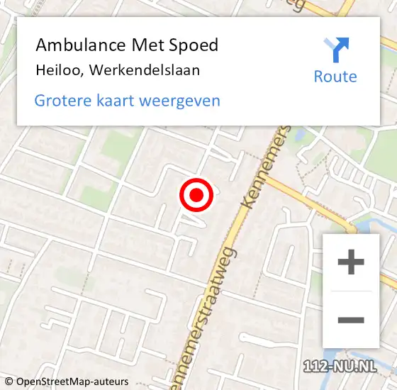 Locatie op kaart van de 112 melding: Ambulance Met Spoed Naar Heiloo, Werkendelslaan op 19 maart 2023 18:15