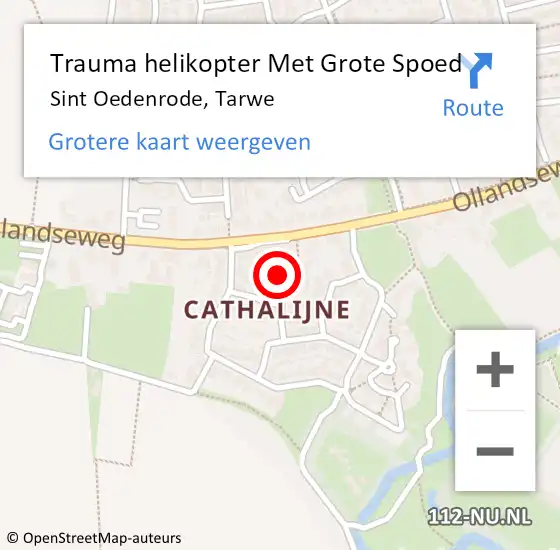 Locatie op kaart van de 112 melding: Trauma helikopter Met Grote Spoed Naar Sint Oedenrode, Tarwe op 19 maart 2023 18:32