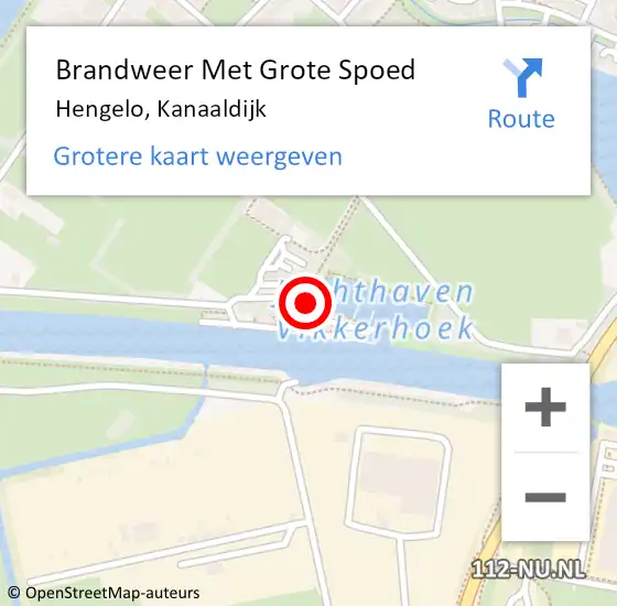 Locatie op kaart van de 112 melding: Brandweer Met Grote Spoed Naar Hengelo, Kanaaldijk op 19 maart 2023 18:47