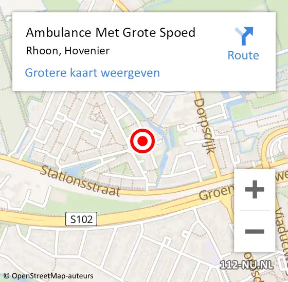 Locatie op kaart van de 112 melding: Ambulance Met Grote Spoed Naar Rhoon, Hovenier op 19 maart 2023 19:43