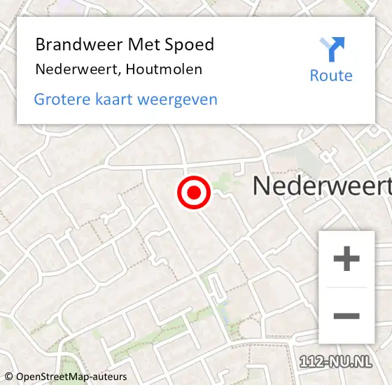 Locatie op kaart van de 112 melding: Brandweer Met Spoed Naar Nederweert, Houtmolen op 19 maart 2023 20:41