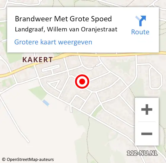 Locatie op kaart van de 112 melding: Brandweer Met Grote Spoed Naar Landgraaf, Willem van Oranjestraat op 19 maart 2023 21:01