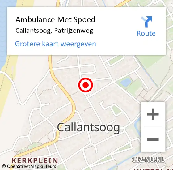 Locatie op kaart van de 112 melding: Ambulance Met Spoed Naar Callantsoog, Patrijzenweg op 19 maart 2023 21:11