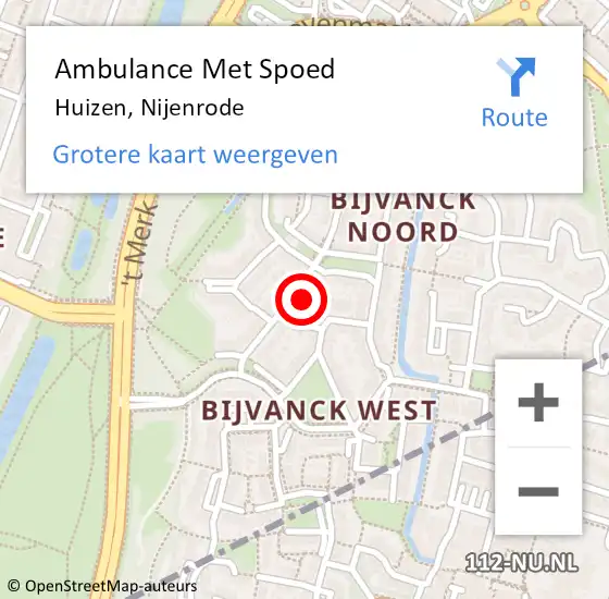 Locatie op kaart van de 112 melding: Ambulance Met Spoed Naar Huizen, Nijenrode op 19 augustus 2014 14:01