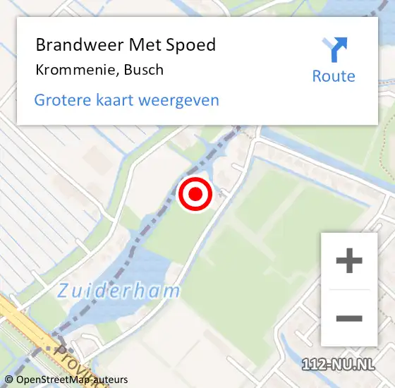 Locatie op kaart van de 112 melding: Brandweer Met Spoed Naar Krommenie, Busch op 19 maart 2023 23:09