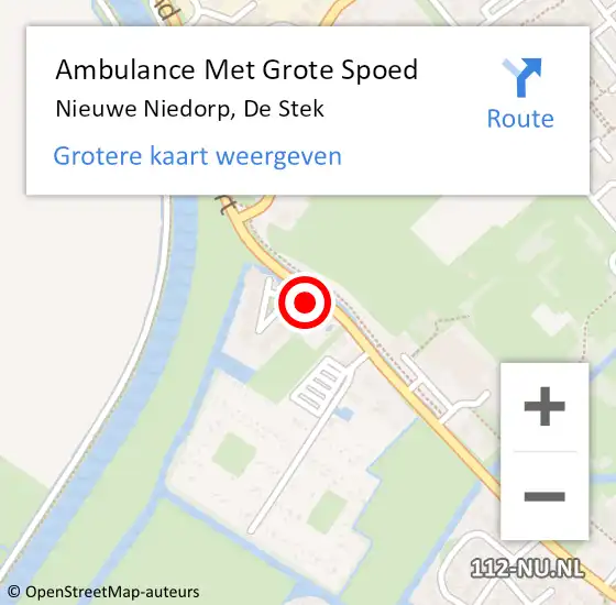 Locatie op kaart van de 112 melding: Ambulance Met Grote Spoed Naar Nieuwe Niedorp, De Stek op 20 maart 2023 03:25