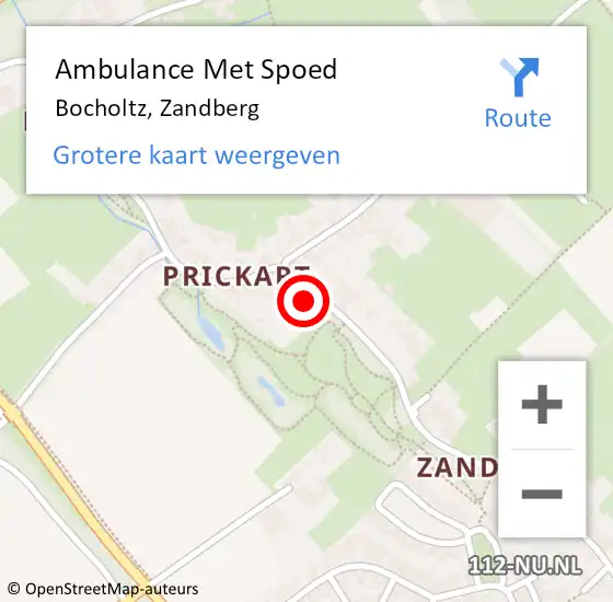 Locatie op kaart van de 112 melding: Ambulance Met Spoed Naar Bocholtz, Zandberg op 19 augustus 2014 14:23