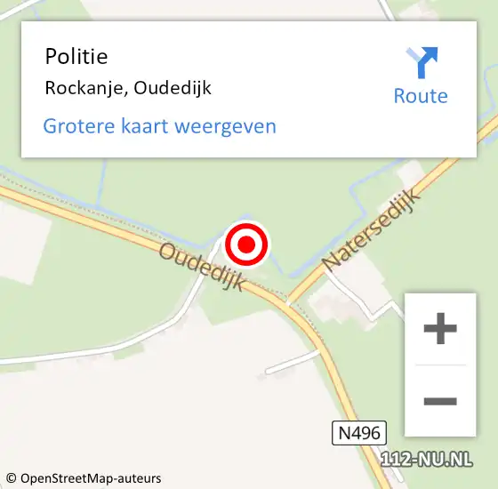 Locatie op kaart van de 112 melding: Politie Rockanje, Oudedijk op 20 maart 2023 07:23