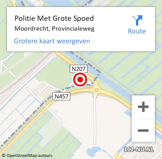 Locatie op kaart van de 112 melding: Politie Met Grote Spoed Naar Moordrecht, Provincialeweg op 20 maart 2023 07:57