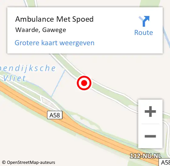 Locatie op kaart van de 112 melding: Ambulance Met Spoed Naar Waarde, Gawege op 19 augustus 2014 14:32