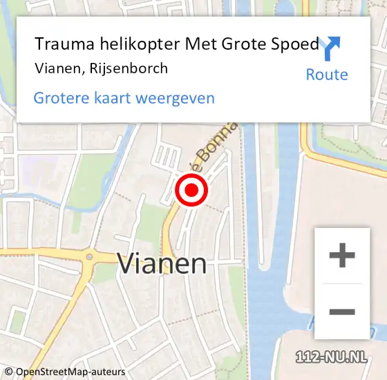 Locatie op kaart van de 112 melding: Trauma helikopter Met Grote Spoed Naar Vianen, Rijsenborch op 20 maart 2023 08:15