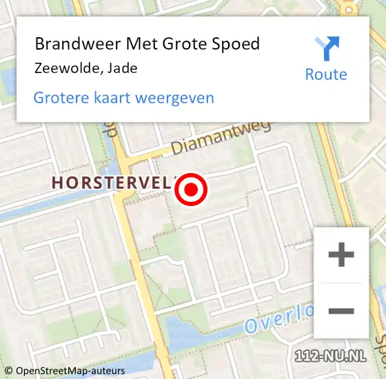 Locatie op kaart van de 112 melding: Brandweer Met Grote Spoed Naar Zeewolde, Jade op 20 maart 2023 08:35