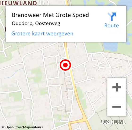 Locatie op kaart van de 112 melding: Brandweer Met Grote Spoed Naar Ouddorp, Oosterweg op 20 maart 2023 08:37