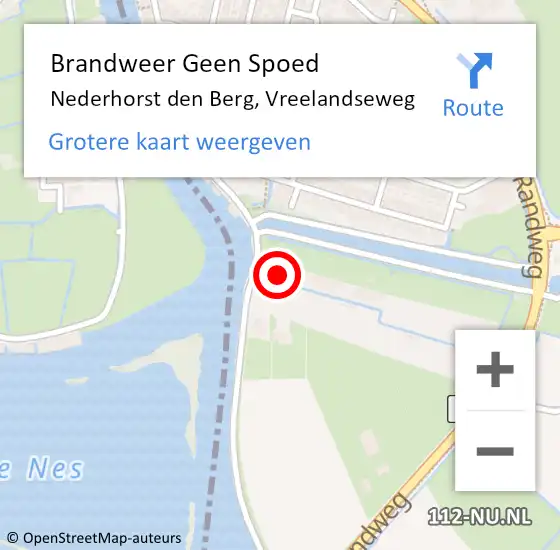 Locatie op kaart van de 112 melding: Brandweer Geen Spoed Naar Nederhorst den Berg, Vreelandseweg op 19 augustus 2014 14:41