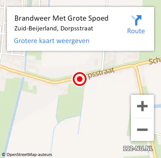 Locatie op kaart van de 112 melding: Brandweer Met Grote Spoed Naar Zuid-Beijerland, Dorpsstraat op 20 maart 2023 10:04