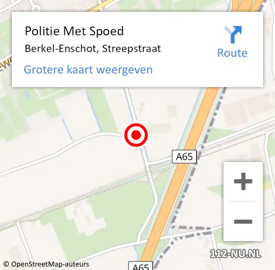 Locatie op kaart van de 112 melding: Politie Met Spoed Naar Berkel-Enschot, Streepstraat op 20 maart 2023 10:18