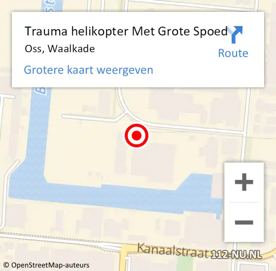 Locatie op kaart van de 112 melding: Trauma helikopter Met Grote Spoed Naar Oss, Waalkade op 20 maart 2023 10:40