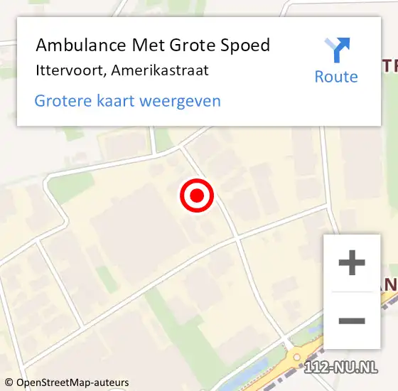 Locatie op kaart van de 112 melding: Ambulance Met Grote Spoed Naar Ittervoort, Amerikastraat op 20 maart 2023 11:10