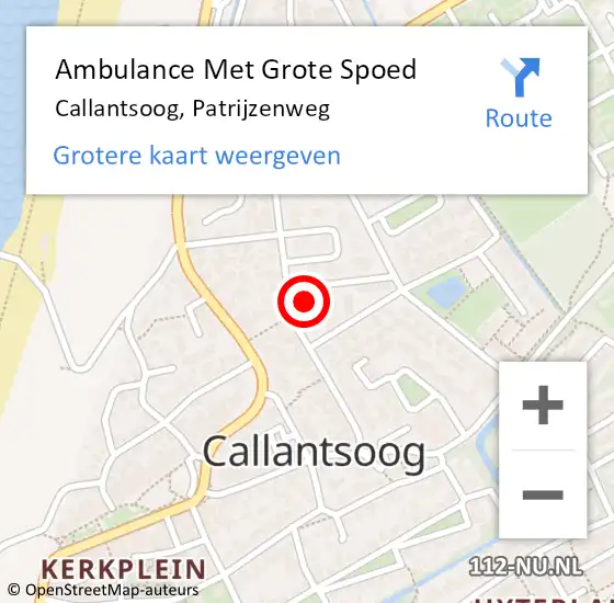 Locatie op kaart van de 112 melding: Ambulance Met Grote Spoed Naar Callantsoog, Patrijzenweg op 20 maart 2023 11:20