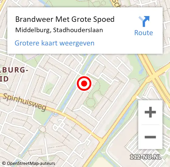 Locatie op kaart van de 112 melding: Brandweer Met Grote Spoed Naar Middelburg, Stadhouderslaan op 20 maart 2023 11:48