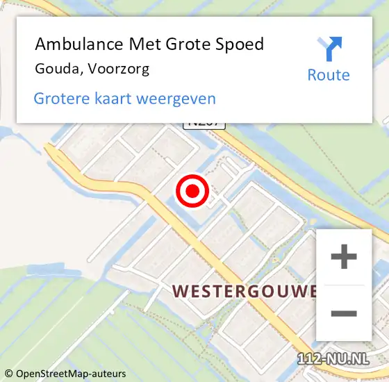 Locatie op kaart van de 112 melding: Ambulance Met Grote Spoed Naar Gouda, Voorzorg op 20 maart 2023 12:04