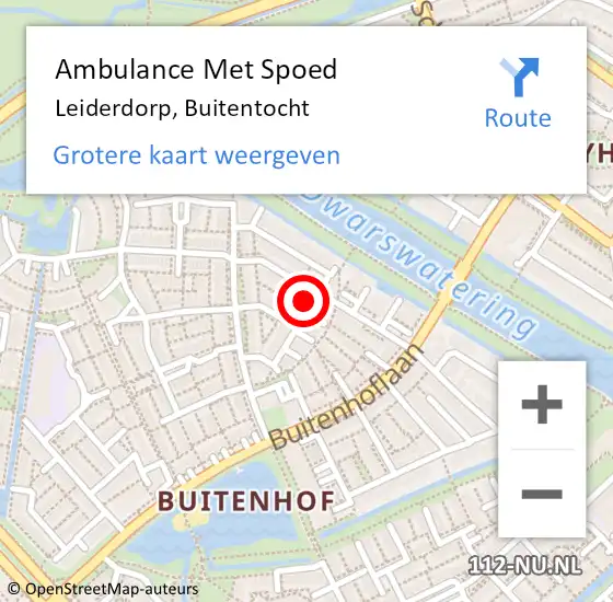 Locatie op kaart van de 112 melding: Ambulance Met Spoed Naar Leiderdorp, Buitentocht op 20 maart 2023 12:20