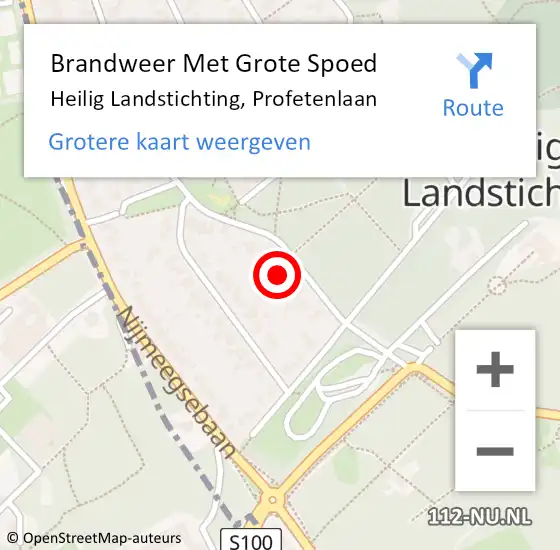 Locatie op kaart van de 112 melding: Brandweer Met Grote Spoed Naar Heilig Landstichting, Profetenlaan op 20 maart 2023 12:35