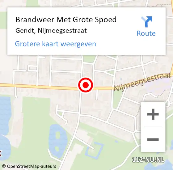 Locatie op kaart van de 112 melding: Brandweer Met Grote Spoed Naar Gendt, Nijmeegsestraat op 20 maart 2023 12:47