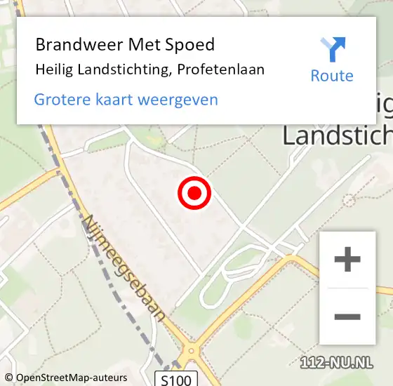 Locatie op kaart van de 112 melding: Brandweer Met Spoed Naar Heilig Landstichting, Profetenlaan op 20 maart 2023 13:25