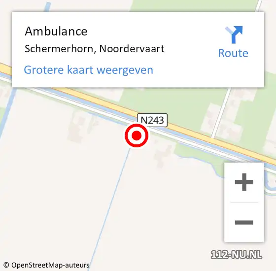 Locatie op kaart van de 112 melding: Ambulance Schermerhorn, Noordervaart op 20 maart 2023 13:36