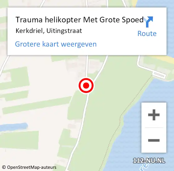 Locatie op kaart van de 112 melding: Trauma helikopter Met Grote Spoed Naar Kerkdriel, Uitingstraat op 20 maart 2023 13:45