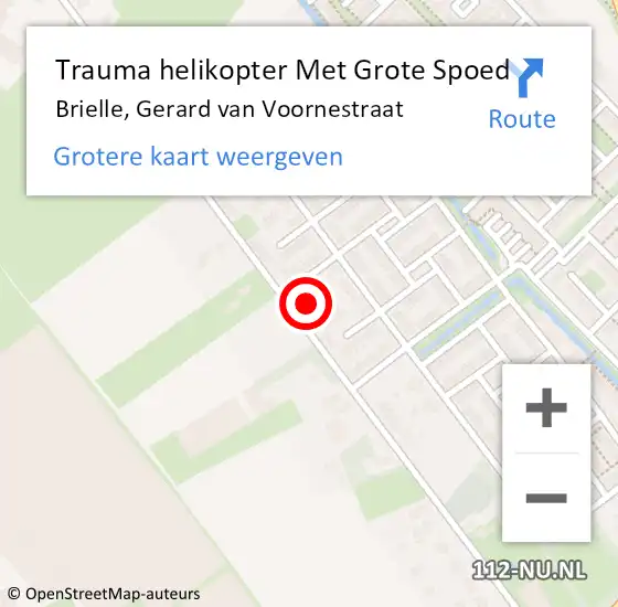 Locatie op kaart van de 112 melding: Trauma helikopter Met Grote Spoed Naar Brielle, Gerard van Voornestraat op 20 maart 2023 15:25