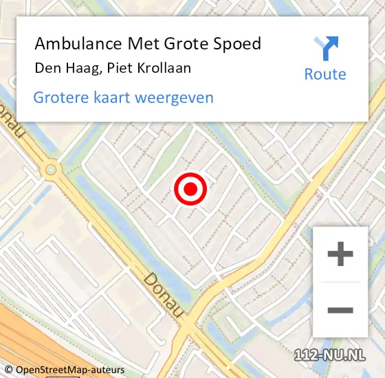 Locatie op kaart van de 112 melding: Ambulance Met Grote Spoed Naar Den Haag, Piet Krollaan op 20 maart 2023 16:18