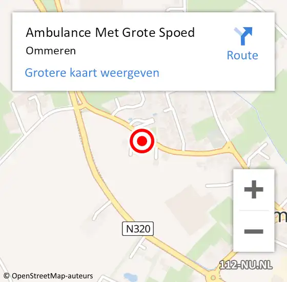 Locatie op kaart van de 112 melding: Ambulance Met Grote Spoed Naar Ommeren op 20 maart 2023 16:35