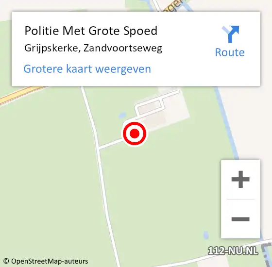 Locatie op kaart van de 112 melding: Politie Met Grote Spoed Naar Grijpskerke, Zandvoortseweg op 20 maart 2023 16:54