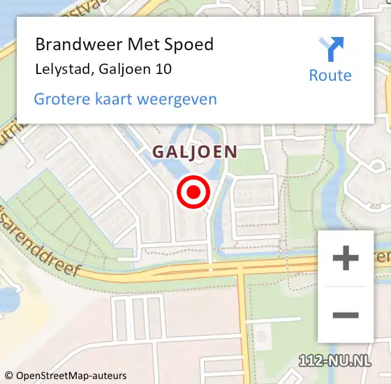 Locatie op kaart van de 112 melding: Brandweer Met Spoed Naar Lelystad, Galjoen 10 op 20 maart 2023 18:49