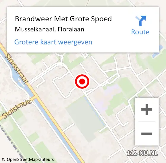 Locatie op kaart van de 112 melding: Brandweer Met Grote Spoed Naar Musselkanaal, Floralaan op 20 maart 2023 20:46