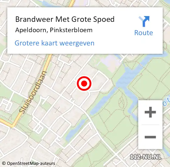 Locatie op kaart van de 112 melding: Brandweer Met Grote Spoed Naar Apeldoorn, Pinksterbloem op 20 maart 2023 21:00