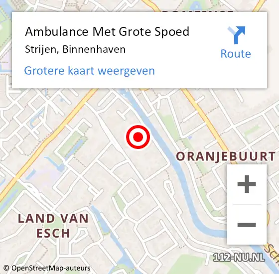 Locatie op kaart van de 112 melding: Ambulance Met Grote Spoed Naar Strijen, Binnenhaven op 20 maart 2023 21:01